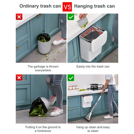 Wall-Mounted Smart Lid Trash Can