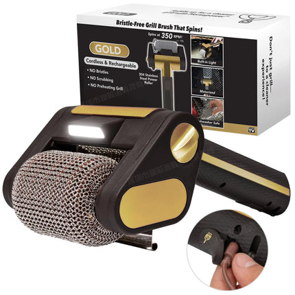 Rechargeable Electric Grill Brush with LED Light