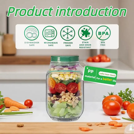 FreshLock™ 2-In-1 Salad & Oatmeal Leakproof Jar