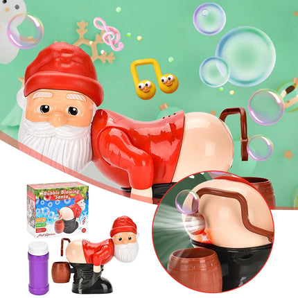 Funny Santa Claus bubble modeling of the fart