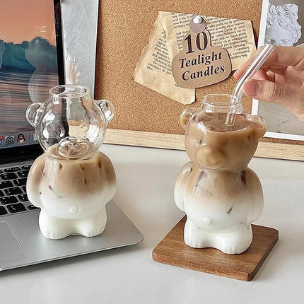 Cute Bear Glass Cup