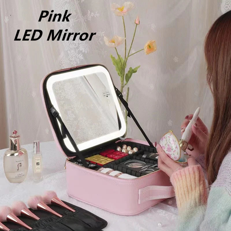 LED Light Cosmetic Bag Mirror