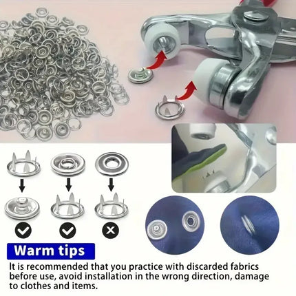 Metal Snap Button & Pliers Set