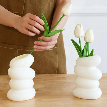 Modern white spiral vase