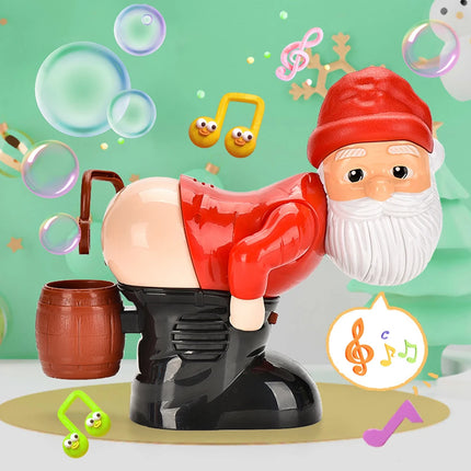Funny Santa Claus bubble modeling of the fart