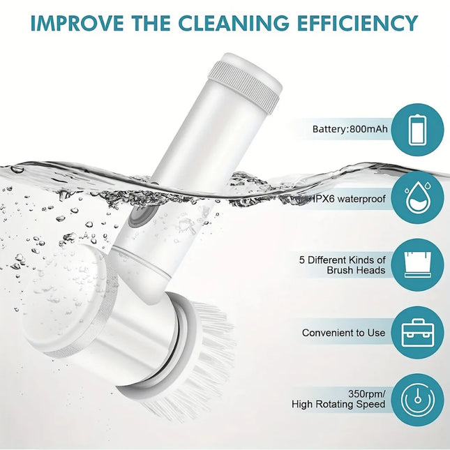 Electric Cleaning Brush Handheld Rechargeable Shower Scrubber