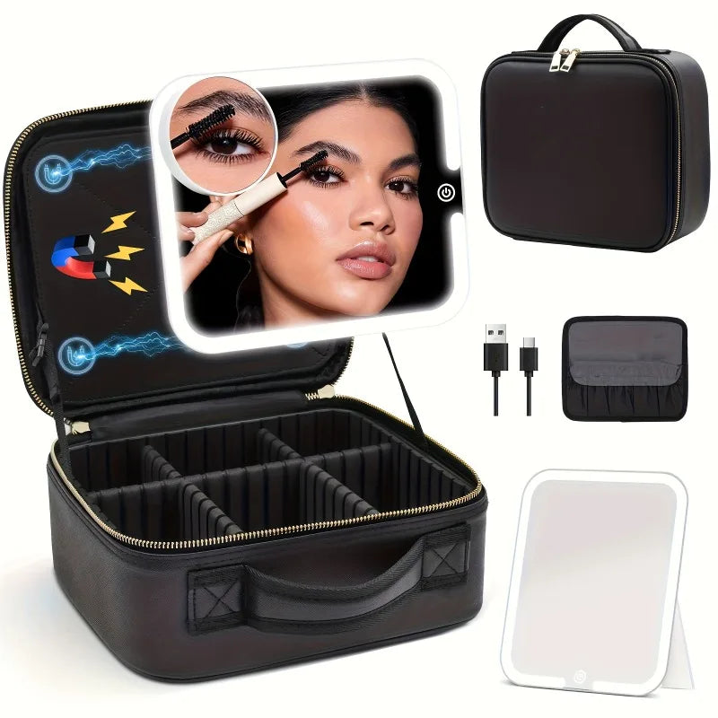 LED Light Cosmetic Bag Mirror