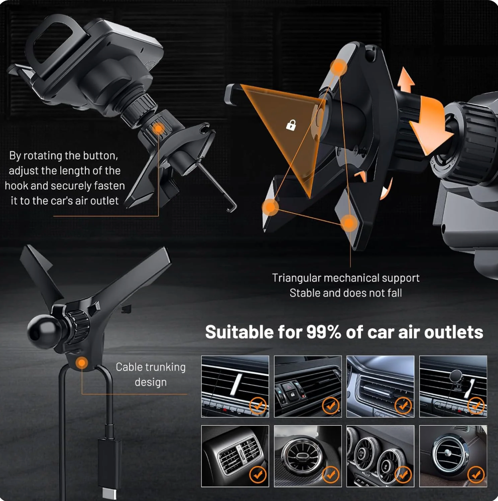 2 in 1 Auto Rotating Phone Holder