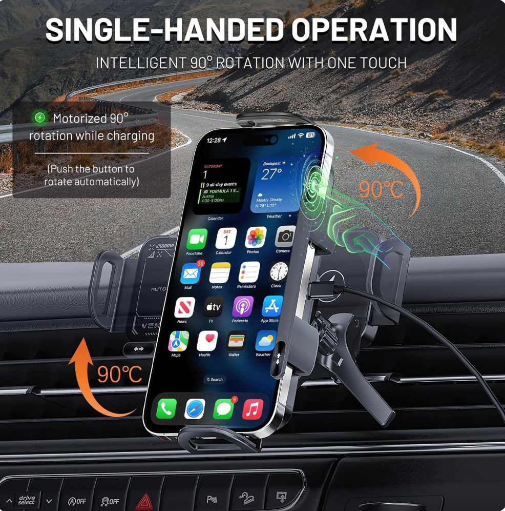 2 in 1 Auto Rotating Phone Holder