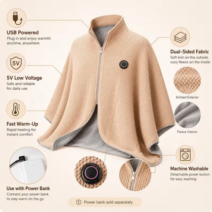 Warming Heating Blanket Shawl