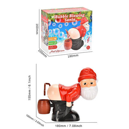 Funny Santa Claus bubble modeling of the fart