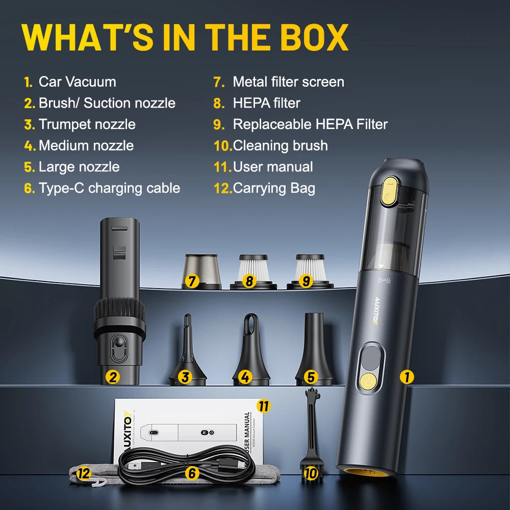 4-in-1 Cordless Car Vacuum Cleaner