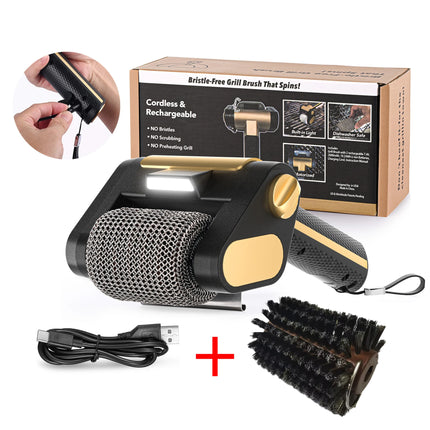 Rechargeable Electric Grill Brush with LED Light