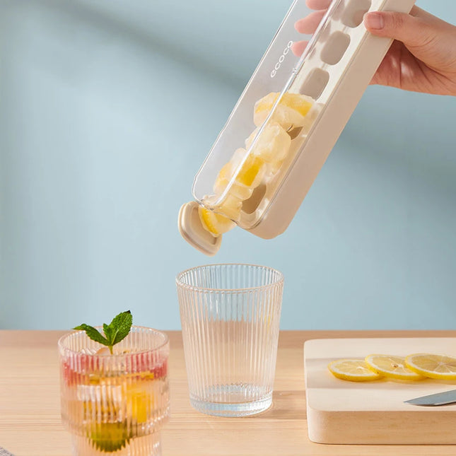 Press-Type Silicone Ice Cube Trays for Home Ice Storage and Making