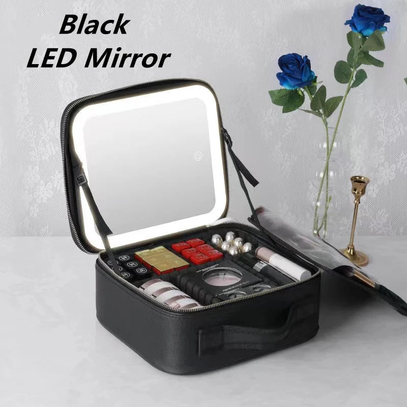 LED Light Cosmetic Bag Mirror