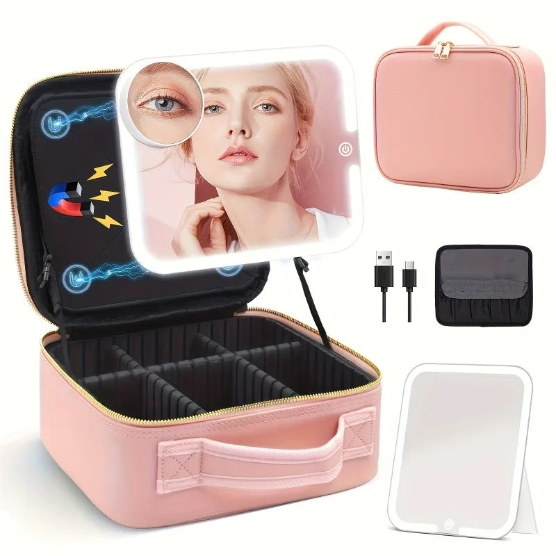 LED Light Cosmetic Bag Mirror