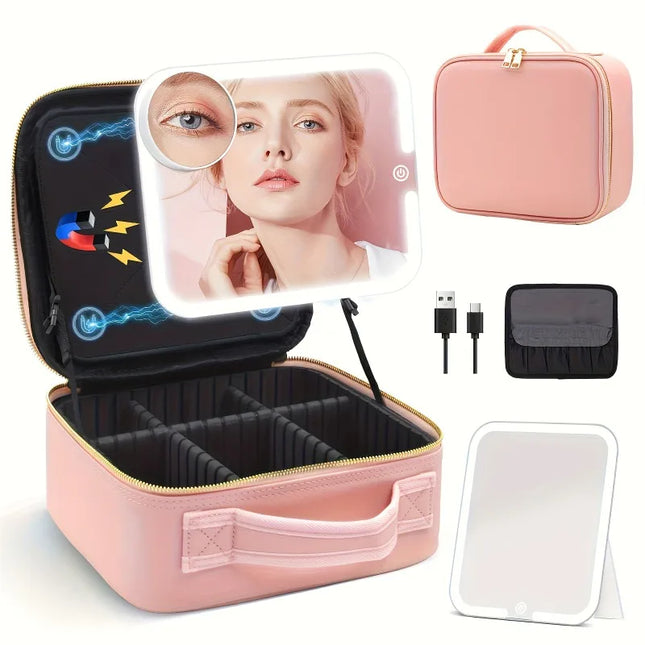 LED Light Cosmetic Bag Mirror