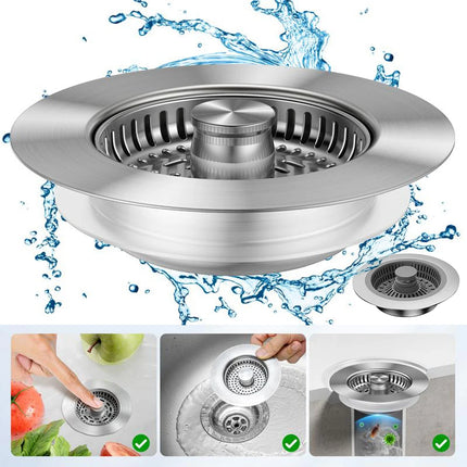 Kitchen Sink Drain Strainer 3 in 1