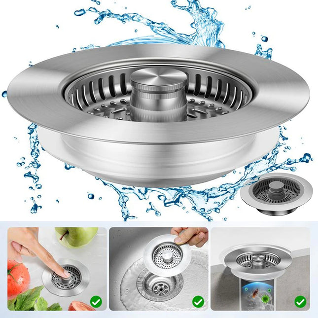 Kitchen Sink Drain Strainer 3 in 1