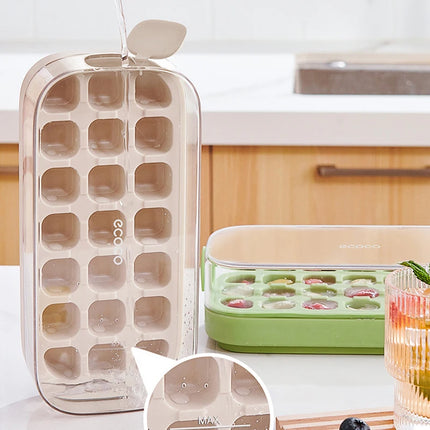 Press-Type Silicone Ice Cube Trays for Home Ice Storage and Making
