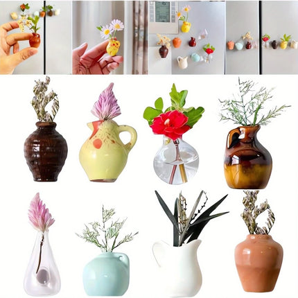 Mini Flower Vase Magnets (8 pack)