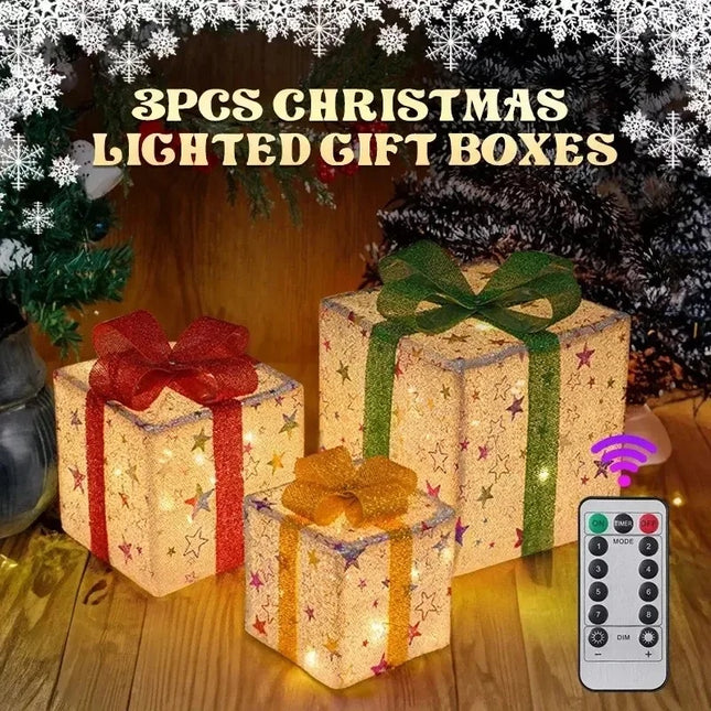 🎅🏼Christmas Gift Box Color Light Decor